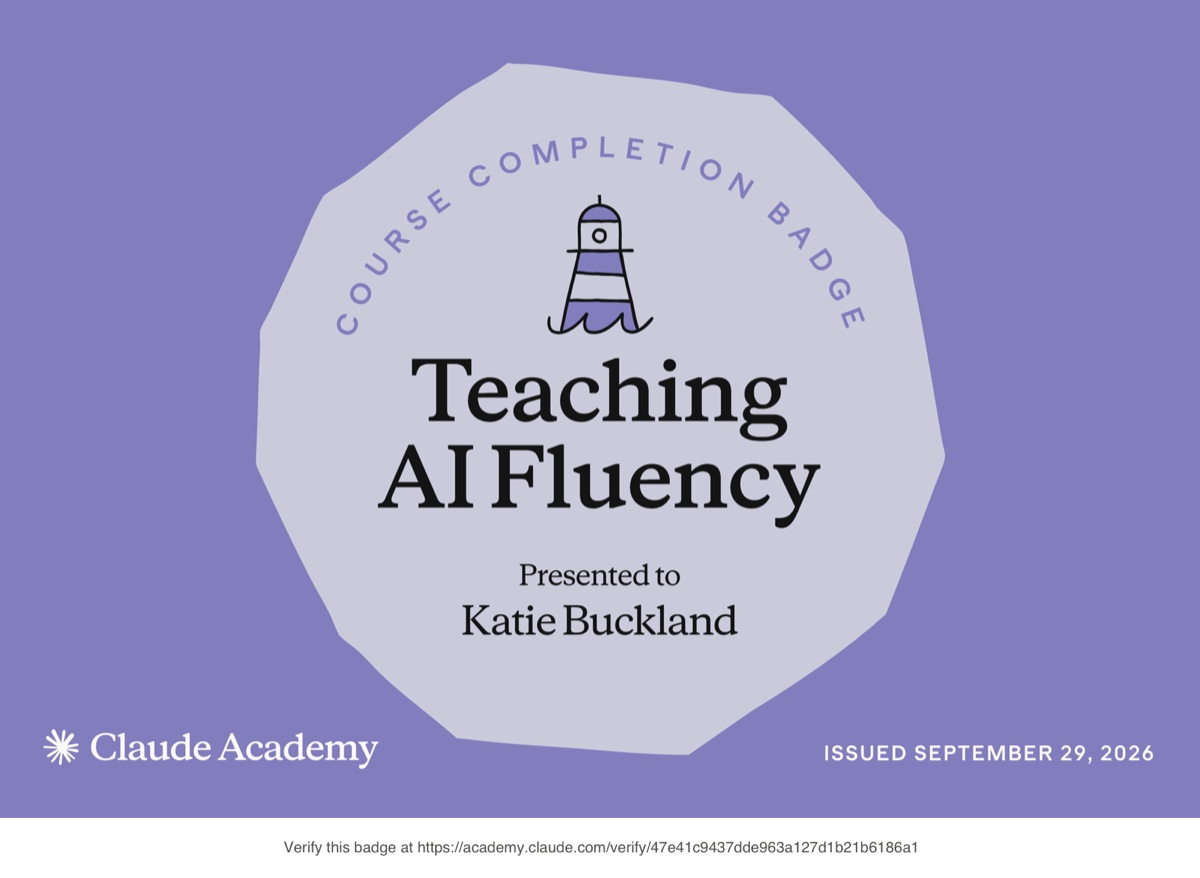 Claude Academy course completion badge: Teaching AI Fluency
